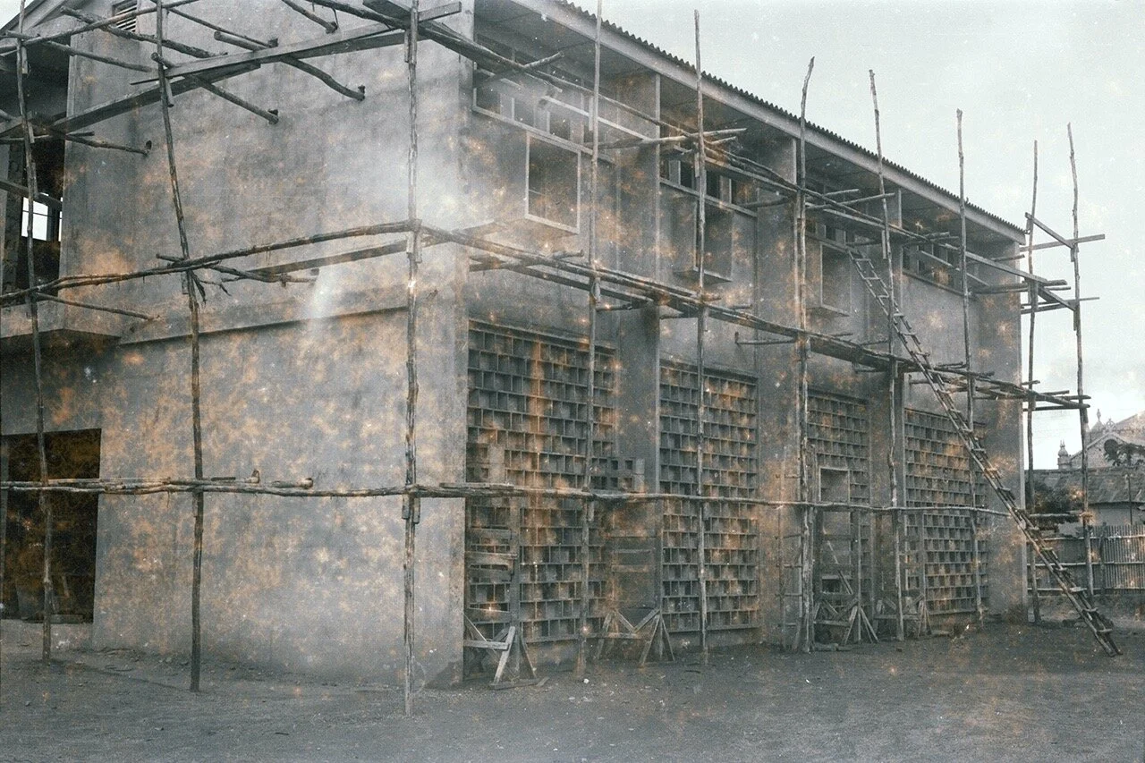 Telephone exchange under construction 1